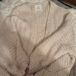 Oversized cream knit cardigan